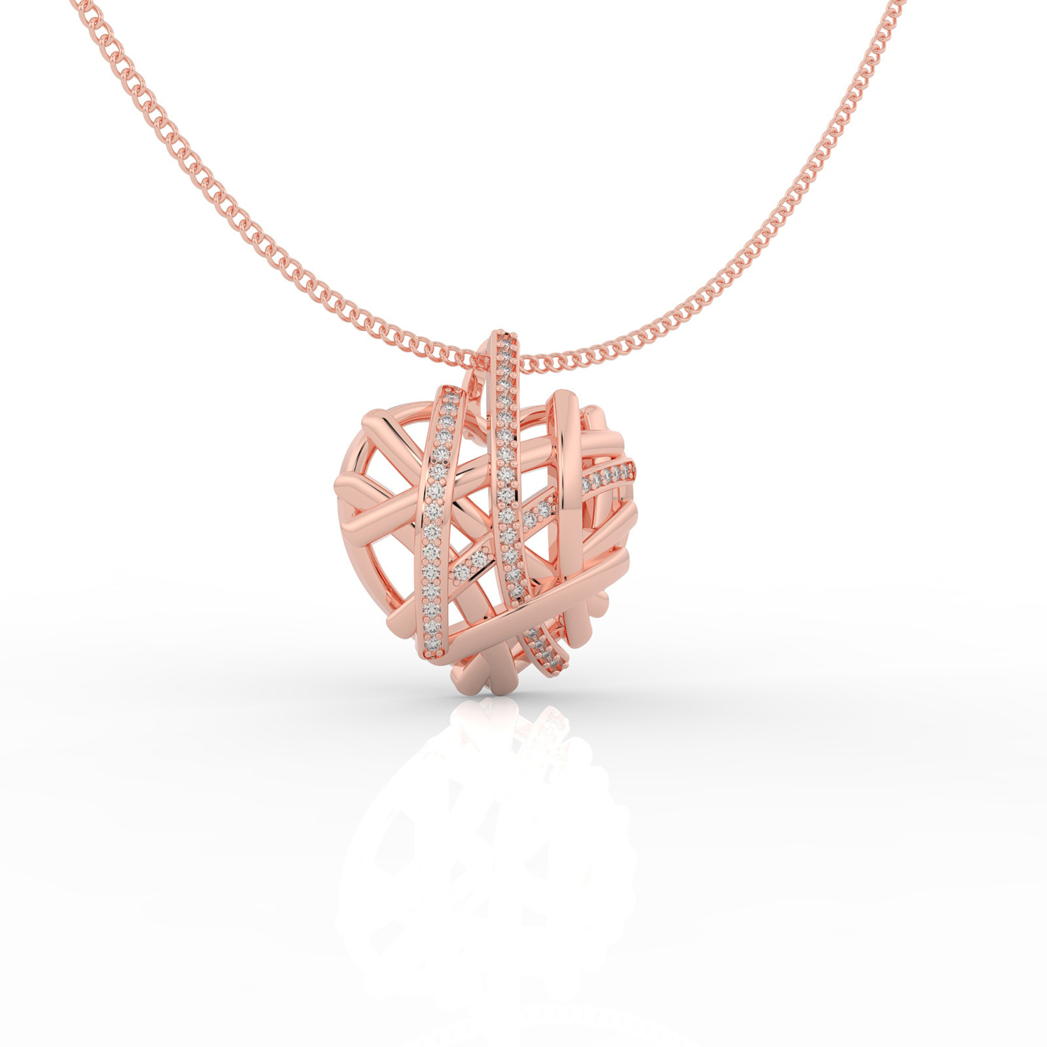 Wired Heart Shaped Pendant- Hallmarked 925 Sterling Silver